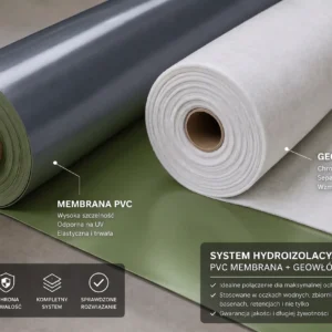Folia PVC 1,5 mm zielona z geowłókniną 300 g do oczek wodnych i stawów
